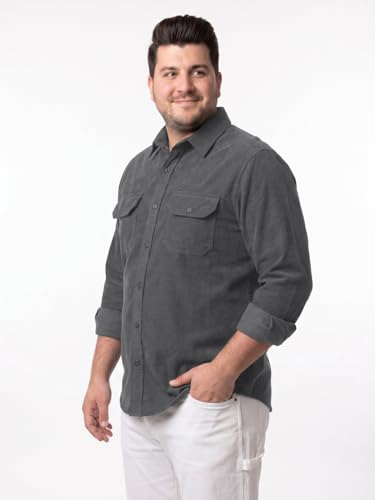 Image of Urbano Plus Men's Corduroy Full Sleeve Regular Fit Solid Overshirt with Utility Pockets