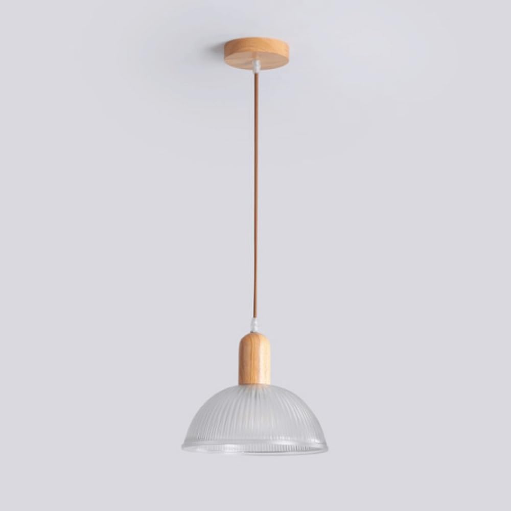 HXYSXHJUO Farmhouse Glass Pendant Light Fixture - Adjustable Japanese-Style Chandelier for Kitchen Island, Bedroom, Foyer, and More(Log Color)