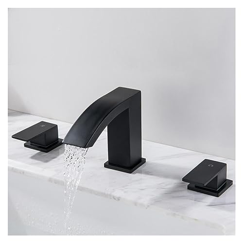 Robinet de bassin en acier 304 noir à valve céramique anti-fuite