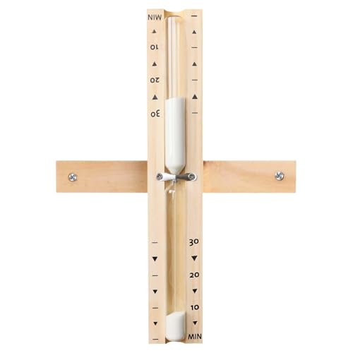 30 Minute Sauna Sand Timer Rotating Wooden Sauna Hourglass with White Sand Heat Resistant Hour Glass Timer for Sauna SPA Room