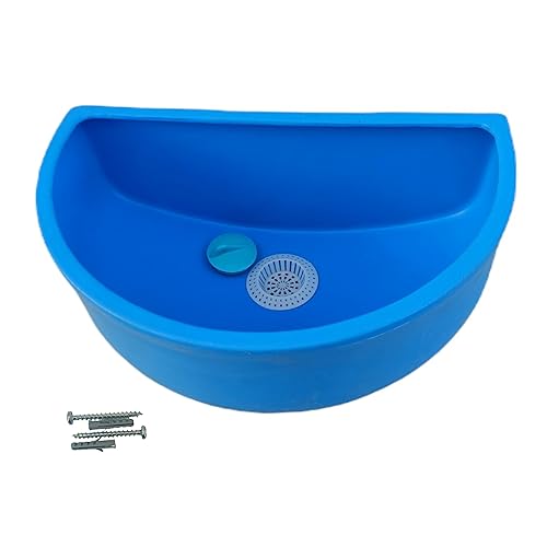 Varile Fregadero multifunción de plástico azul para jardín, camping y autocaravanas. Incluye colador de pelo, accesorios y diseño resistente