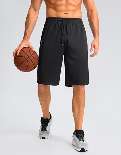 G Gradual Men's Athletic Shorts with Pockets 11" Long Basketball Shorts Lightweight Quick Dry Gym Workout Shorts for Men(Black,L) - Image 3