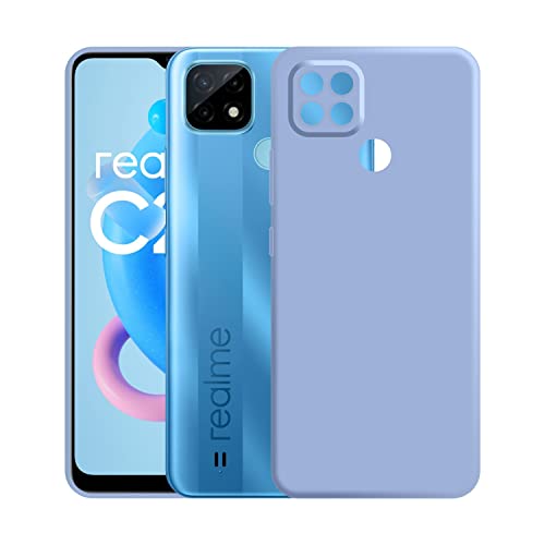 Image of Case Creation Liquid TPU Silicone Cover for Realme C25s Soft Case,Anti-Dirty Slim Case Frosted Matte Cute Candy TPU Raised Bezel (Splash of Color) Back Case Cover for Realme C25s -Light Purple
