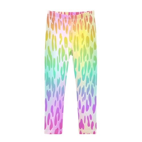Toddler Girls Leggings Printed Yoga Pants Leggings Rainbow Leopard for Kids