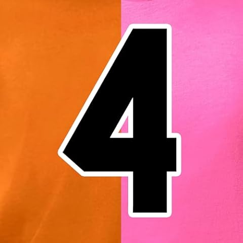 Two Colors, 8" Tall Number for Sports T-Shirt Jersey Football Baseball,Iron On, Heat Transfer, Team,t-Shirt(Style A) (Black_White-4) Cover