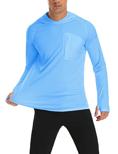 Safort Men's UPF 50+ Sun Protection Hoodie Shirt Long Sleeve Rash Guard SPF Fishing Outdoor UV Hiking Lightweight Shirts