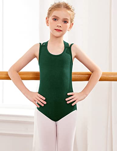 Image of Arshiner Girls Ballet Leotards Dance Gymnastic Outfits Crisscross Straps Sleeveless Tank Dancewear