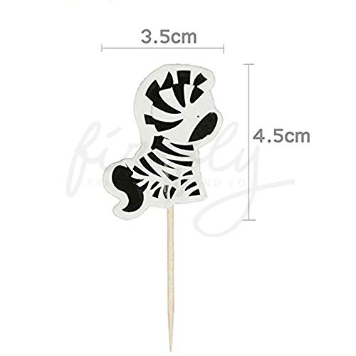 Firefly Animal 24 Nakładki na babeczki Zwierzę Zoo Safari Baby Shower Dekoracje Impreza Ciasto Dekorowanie Materiały Pierwsze Urodziny Dekoracje Dzieci Pieczenie Materiały