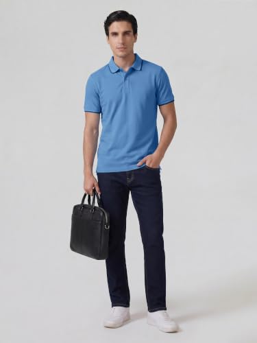 Image of XYXX Accent Men's Solid Cotton Polo T Shirt | Collar Tshirts | Half Sleeves | Solid-Slim Fit