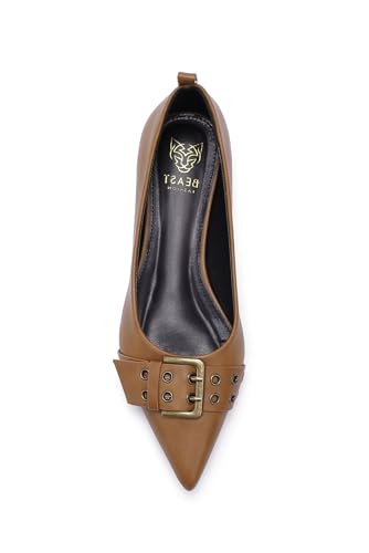 Womens Flat Shoes Pointed Toe Flats Slip-On Shoes Buckle Design Flats Comfortable Casual Dressy Shoes3