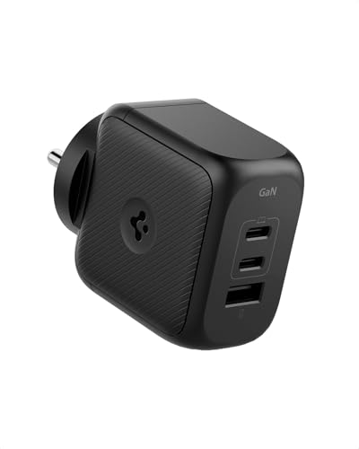 Image of Spigen Fast Charging Adapter, GaN Charger, Total 65w, PD /PPS Support, BIS Certified for iPhone 17 /16 /15(Pro,Pro Max,Plus), Galaxy S26 /S25 /S24, iPad, MacBook Air and More (PE2302IN) - Black