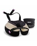 Cabeau TNE S3 Deluxe Luxury Travel Neck Pillow for Airplanes with Patented Seat Strap and Head Hold Technology (Tan)