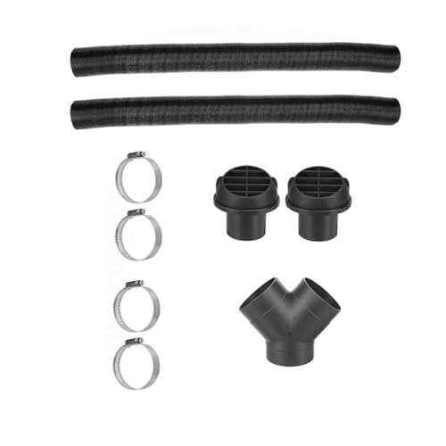 Diesel Heater Exhaust Pipe,75mm Parking Air Diesel Heater Auxiliary Accessories, Heater Pipe Ducting Y Branch Warm Air Outlet Vent for Webasto Eberspachert (2pcs 75mm mushroom head tuyere+4 clips)