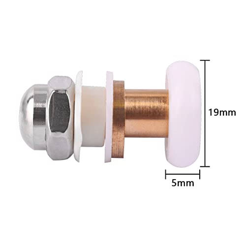 ATOPLEE 4pcs Shower Door Rollers, 19mm Diameter, Modern Style, Clear Color, Silent & Stable, Suitable for Most Shower Enclosures - Image 2