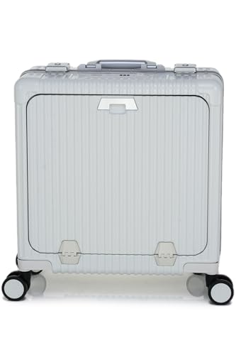 Image of Verage Luxe Celeste Pro Overnighter 48 cms Cabin Luggage Carry On Polycarbonate 8 Wheel Suitcase Laptop Trolley (White)