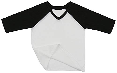 Image of ToBeInStyle Kids Boys Girls Cotton Jersey Contrast Raglan V-Neck Tee T-Shirts