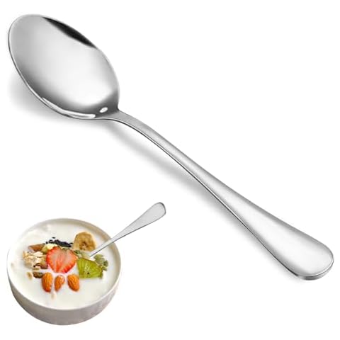 Teaspoon Set,16 Piece 6.7" Spoons Silverware,Premium Food Grade 18/10 Stainless Steel Tea Spoons,Durable Small Spoons,Good Teaspoons,Dessert Spoons,Kitchen Spoons Set,Mirror Finish & Dishwasher Safe Cover