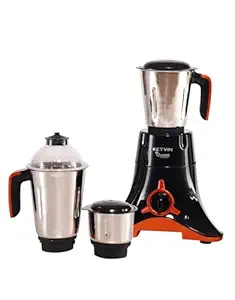 KETVIN Body - Abs Plastic, Blade Material - Stainless Steel, Jar - Stainless Steel, Queen 600 W Mixer Cum Grinder For Home (Black)