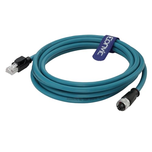 Câble Ethernet M12 X 8 broches femelle vers RJ45 Cat-7e haute flexibilité Cognex 3m
