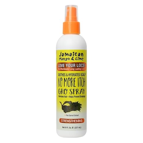 Jamaican Mango & Lime No More Itch GRO Spray – Mentholated Scalp Relief for Locs, Braids & Twists – 16 oz (Pack of 1)