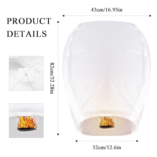 Savgkoyt 10 Pcs Chinese White Paper Lanterns To Release In Wishing Memorial Paper Lanterns To Blessing In Heaven thumb #1