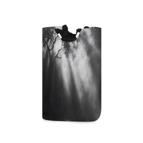 Jihqo Laundry Hamper Basket Black Tree Collapsible Nursery Storage Bin Waterproof Clothing Baskets for Home Bedroom Bathroom Washing Room