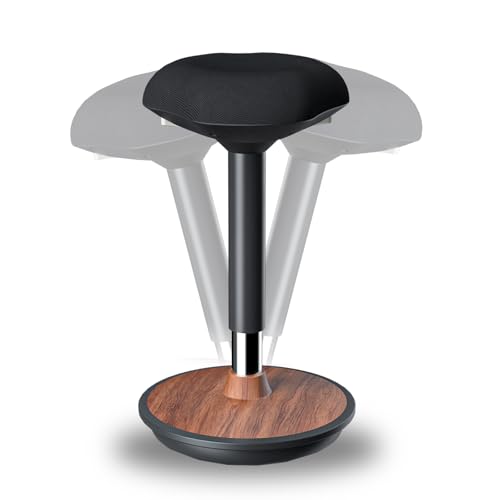Image of Adult Wobble Stool - Anti-Fatigue Standing Desk Stool with 360 Rocking Non-Slip Curved Base, Height Adjustable 22-32 Inch Standing Chair for Home & Office,Walnut