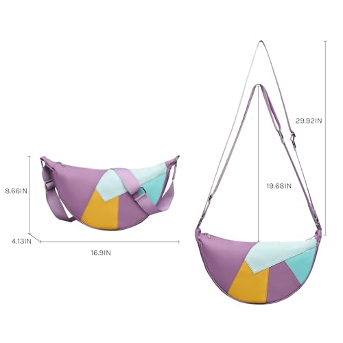 Crescent Bag for Women Men Casual Lightweight Crossbody Shoulder Hobo Small Purse With Wide Adjustable Strap2