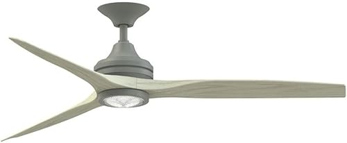 Miniatura 7 de Fanimation Spitfire - Ventilador de techo de 3 aspas con kit de luz, 13.7 pulgadas de alto y 60 pulgadas de ancho, acabado negro, color nogal oscuro