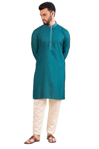 Image of Amazon Brand - Tavasya Men Linen Traditonal Regular Kurta