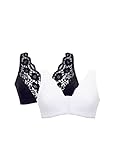 Eden House Ladies | Pack of Two Lace Front Fastening Magic Bras | Assorted