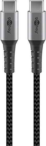 Goobay 49301 USB-C kabel 10 Gbps - extra robuuste premium textielkabel met metalen stekkers - 0,5 m
