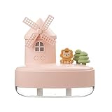 Humidificador Silencioso Humidificador de aire de molino de viento de 650ml, humidificador de aire de escritorio silencioso con luz LED y música encantadora, adornos de decoración Humidificadores Bebé