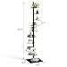 Nidouillet 9-Tier Metal Spine Bookshelf, Adjustable Vertical Tower for Books, Tall & Narrow Ladder Bookcase, Space-Saving Multipurpose Corner Storage Shelf, Display Stand, Tool-Free Assembly, Black