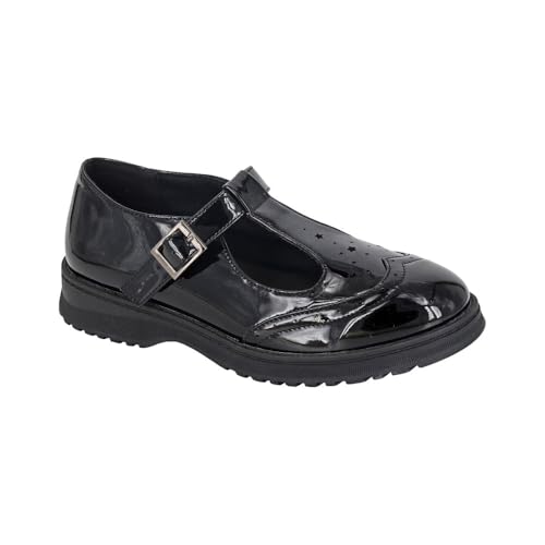 Chaussures d'école T-Bar fermées Cipriata Dina avec boucle robuste