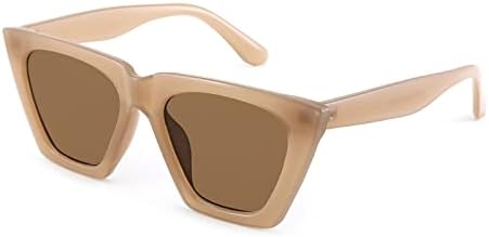 Louriy Vintage Square Cat Eye Sunglasses Women Large Trendy Retro Sun Glasses Classic Thick Rectangle Frame