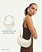 BOSTANTEN Crescent Shoulder Bag for Women Trendy Crossbody Hobo Purse Vegan Leather Clutch Handbag Large Beige