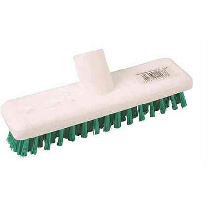 Robert Scott Aluminium Green Handle, with 2 x Deck Scrubber Brush Heads 9"