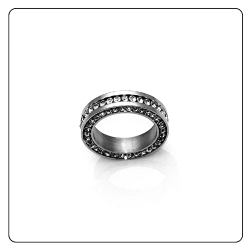 Fashion Iced Out Ring Stainless Steel Band Ring4