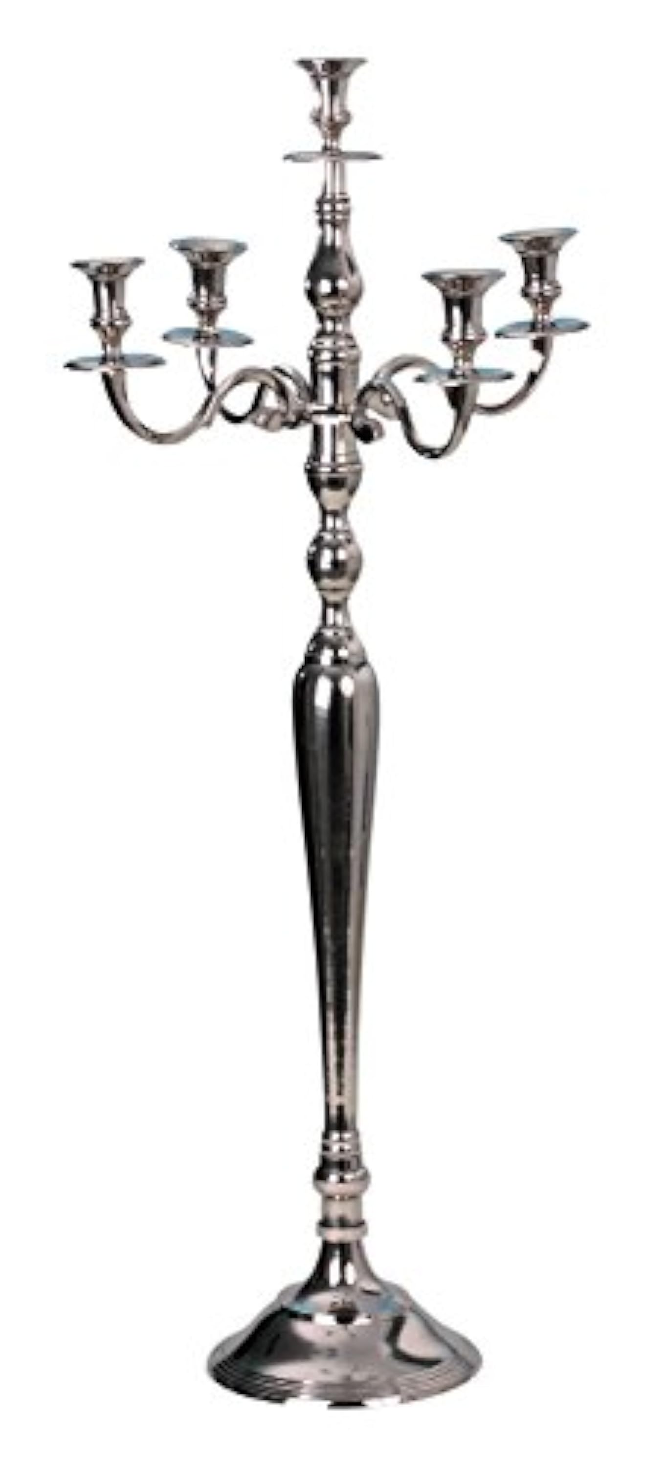 Candelabro de 5 Brazos Plateado Candeleros Altura 100 cm