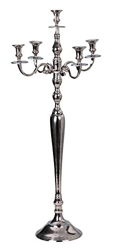 Candelabro de 5 Brazos Plateado Candeleros Altura 100 cm | Ya disponible en tu tienda friki favorita! En mundofriki.es!