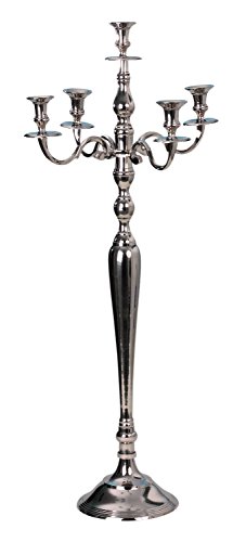 Candelabro de 5 Brazos Plateado Candeleros Altura 100 cm