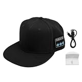 Annadue Cappello Bluetooth Cappello da Musica Wireless, con Altoparlante, da Baseball Ricaricabile con Altoparlanti Stereo HD e Microfono, 10 Ore di Riproduzione (BLACK)