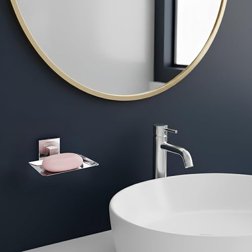 Image of Plantex (Primax) Aqua Heavy-Duty Stainless Steel Soap Holder for Bathroom /Soap Dish /Soap Stand /Bathroom Accessories - (Chrome)