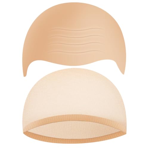 LLMSIX Bald Cap with Nylon Wig Cap, Standard Size for Halloween Cosplay