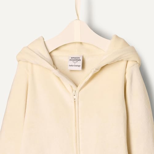 Amazon Essentials Unisex_baby Velour Hooded Coverall, Beige, Preemie - image 4