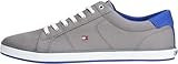 Tommy Hilfiger Zapatillas para Hombre Sneaker con Suela Vulcanizada, Gris (Steel Grey), 44