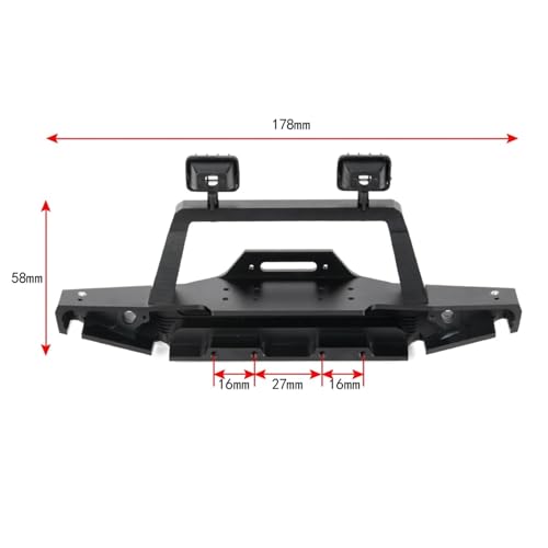 Luces para RC y parachoques metálico para rutas nocturnas de Crawler 1/10 TRX4 7