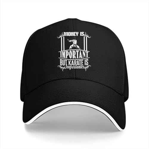 ZXMDJHJ Sombra de Moda clásica Regalos de golfKarate Artes Marciales Sombrero Multicolor Gorra Unisex con Visera de Pico El Dinero es Importante Sombreros de protección de Visera Casual