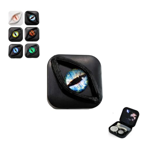 Devil's Eye Contact Lenses Box, Color ContactLens Removal Kit, Portable Contact Lens Case For Travel Kit Box, Fancy Halloween Gifts Eyes PersonalityBox, Eyes Storage Travel Portable Lens B-ox